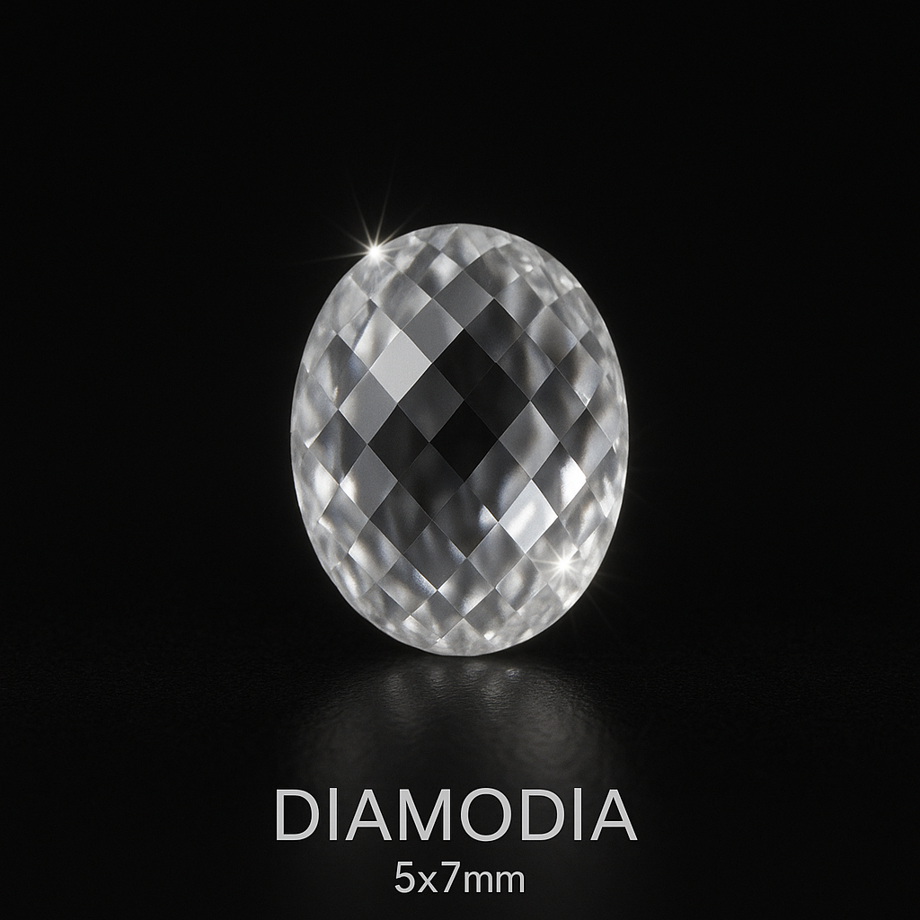 DIAMODIA™ Oval Cut — 0.76ct (7×5mm) | Double Checkerboard